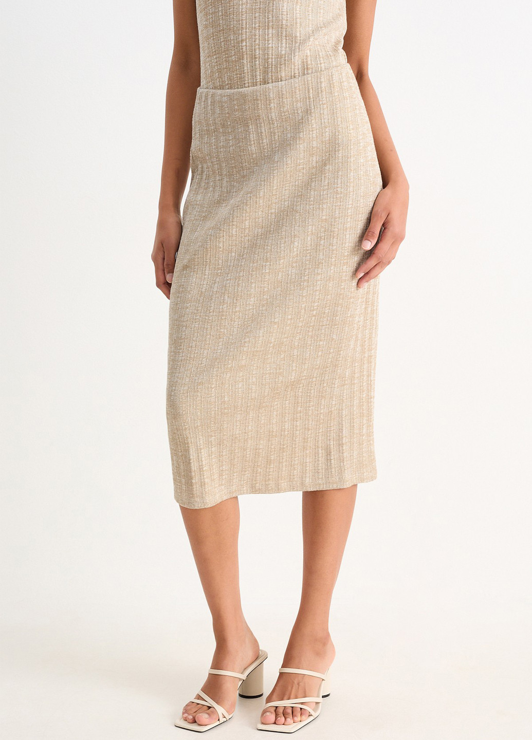 Бежевая кэжуал меланж юбка C&A