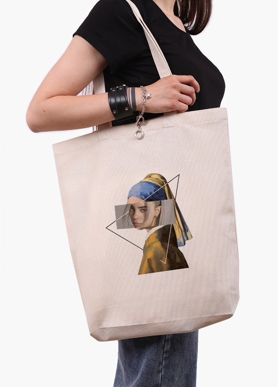 Еко сумка шоппер біла Біллі Айлиш Ренесанс (Billie Eilish Renaissance (9227-1206-WTD) Еко сумка шоппер біла 41*39*8 см MobiPrint (215943838)