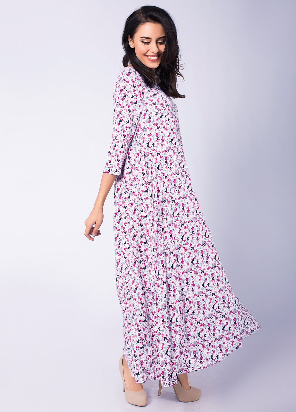 Комбинированное кэжуал платье Garne с цветочным принтом