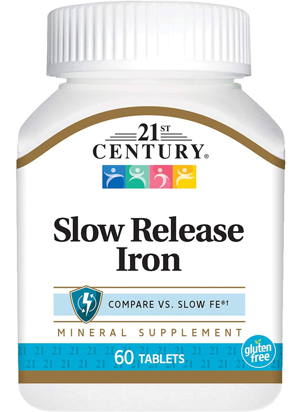 Железо Slow Release Iron 45 mg 60 Tablets 21st Century (256225062)