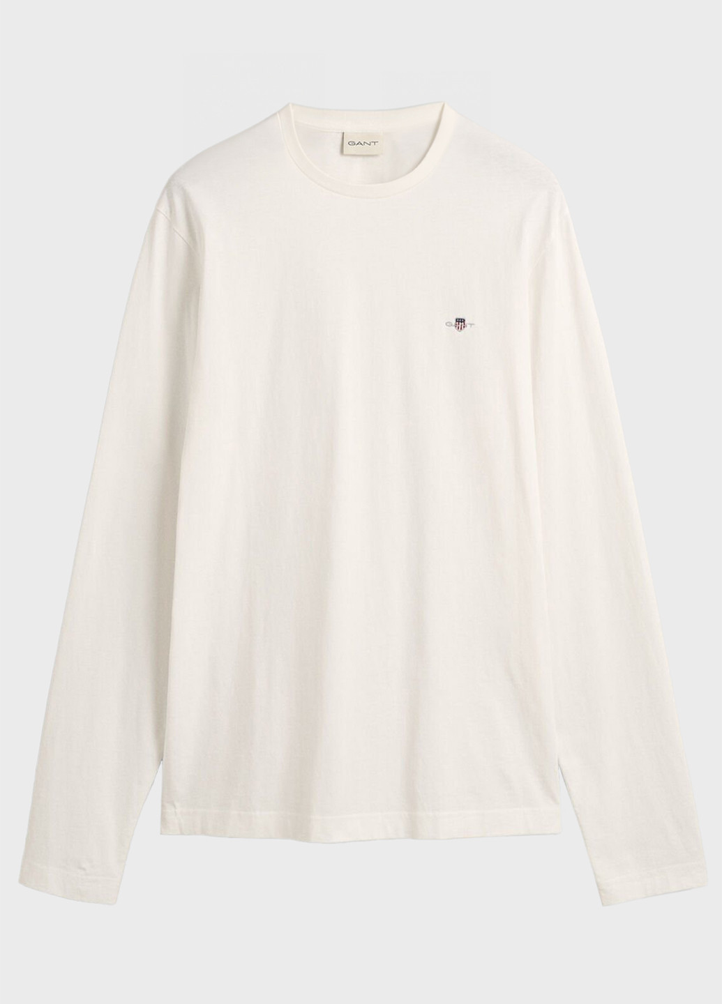 Белый демисезонный кэжуал лонгслив Gant однотонный
