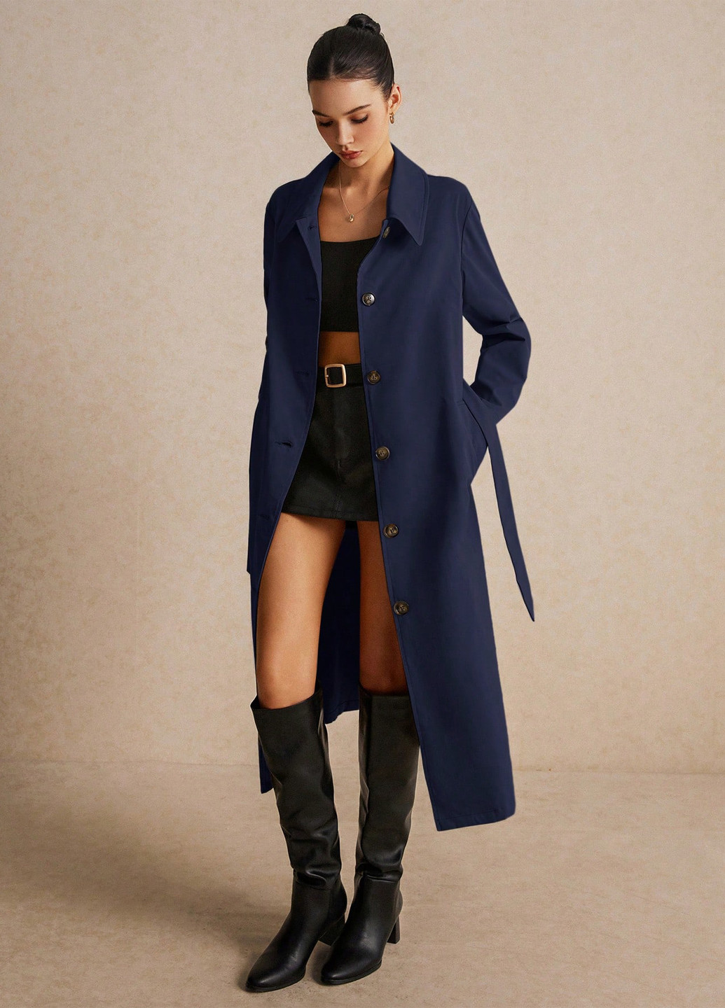 Плащ SHEIN тренчкот на пуговицах демисезон (333365975)