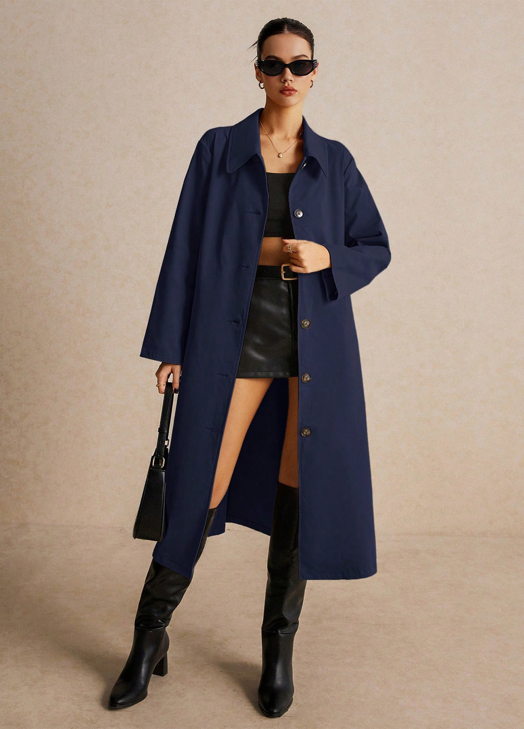 Плащ SHEIN тренчкот на пуговицах демисезон (333365975)