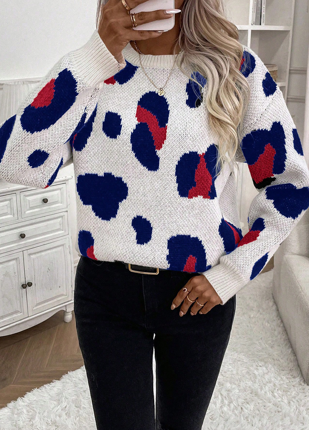 Молочный демисезонный джемпер джемпер SHEIN