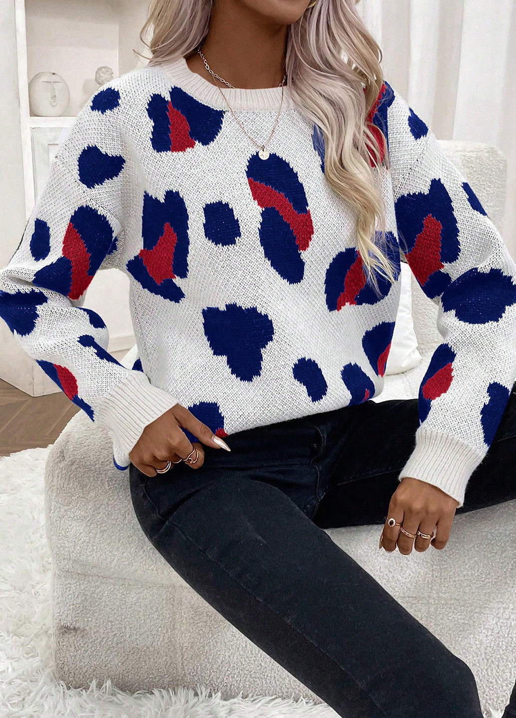 Молочный демисезонный джемпер джемпер SHEIN