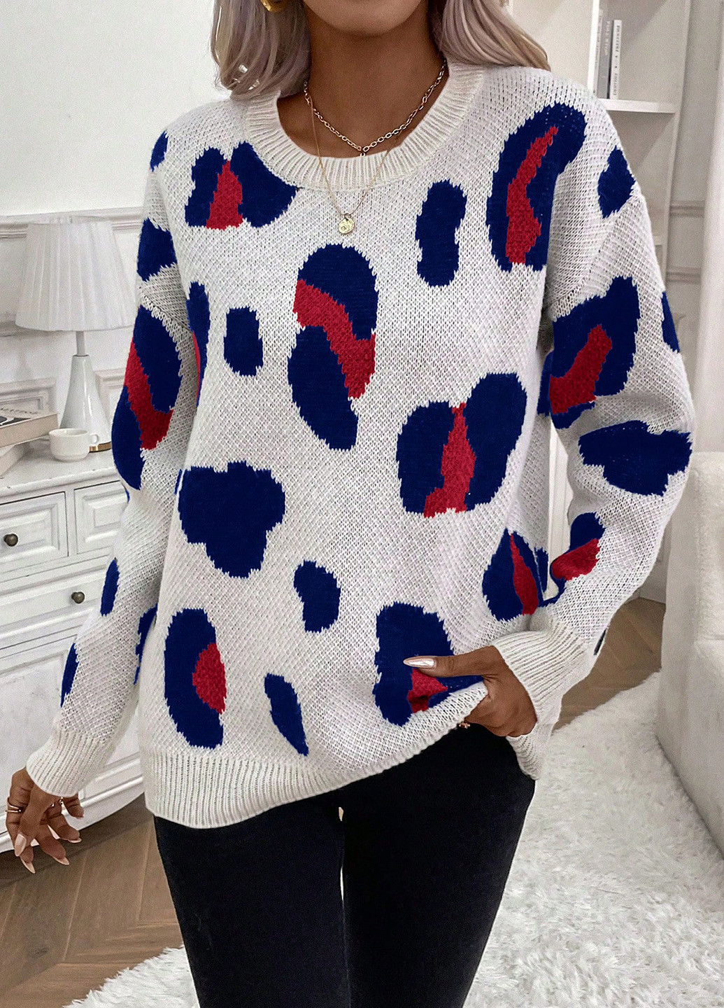 Молочный демисезонный джемпер джемпер SHEIN