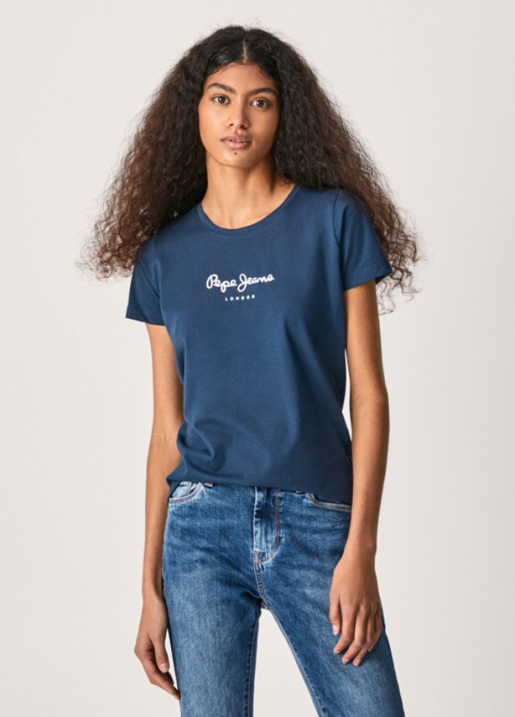 Синяя летняя футболка Pepe Jeans London