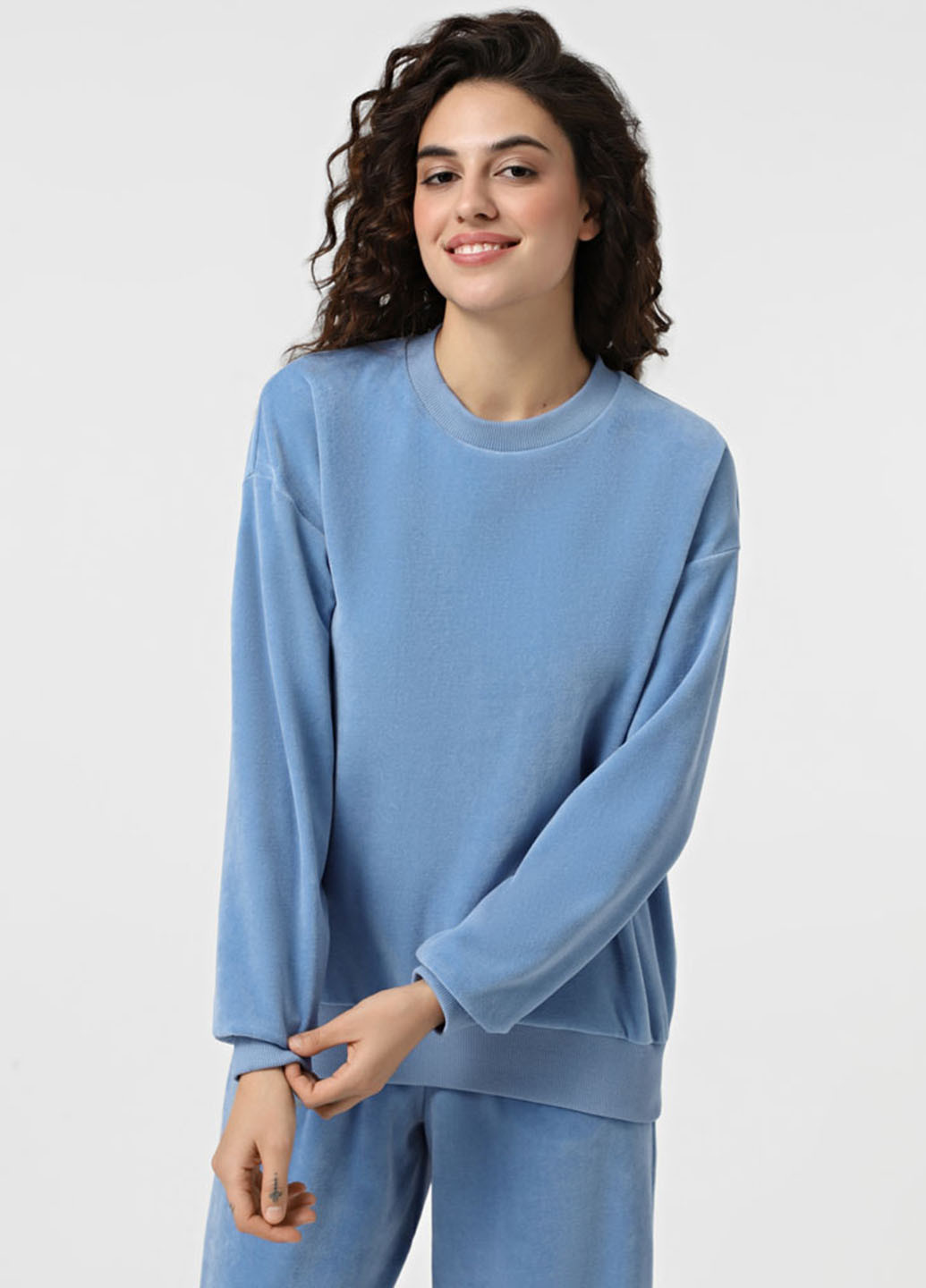 Блакитний світшот Promin однотонний без декору (323777812)