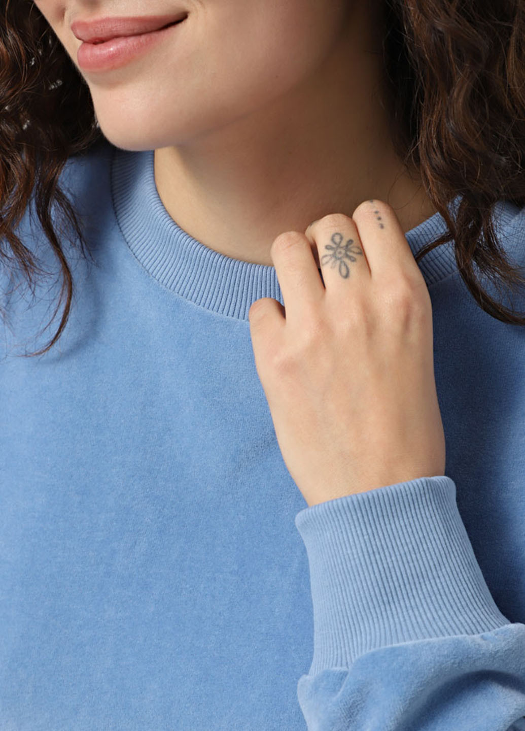 Блакитний світшот Promin однотонний без декору (323777812)