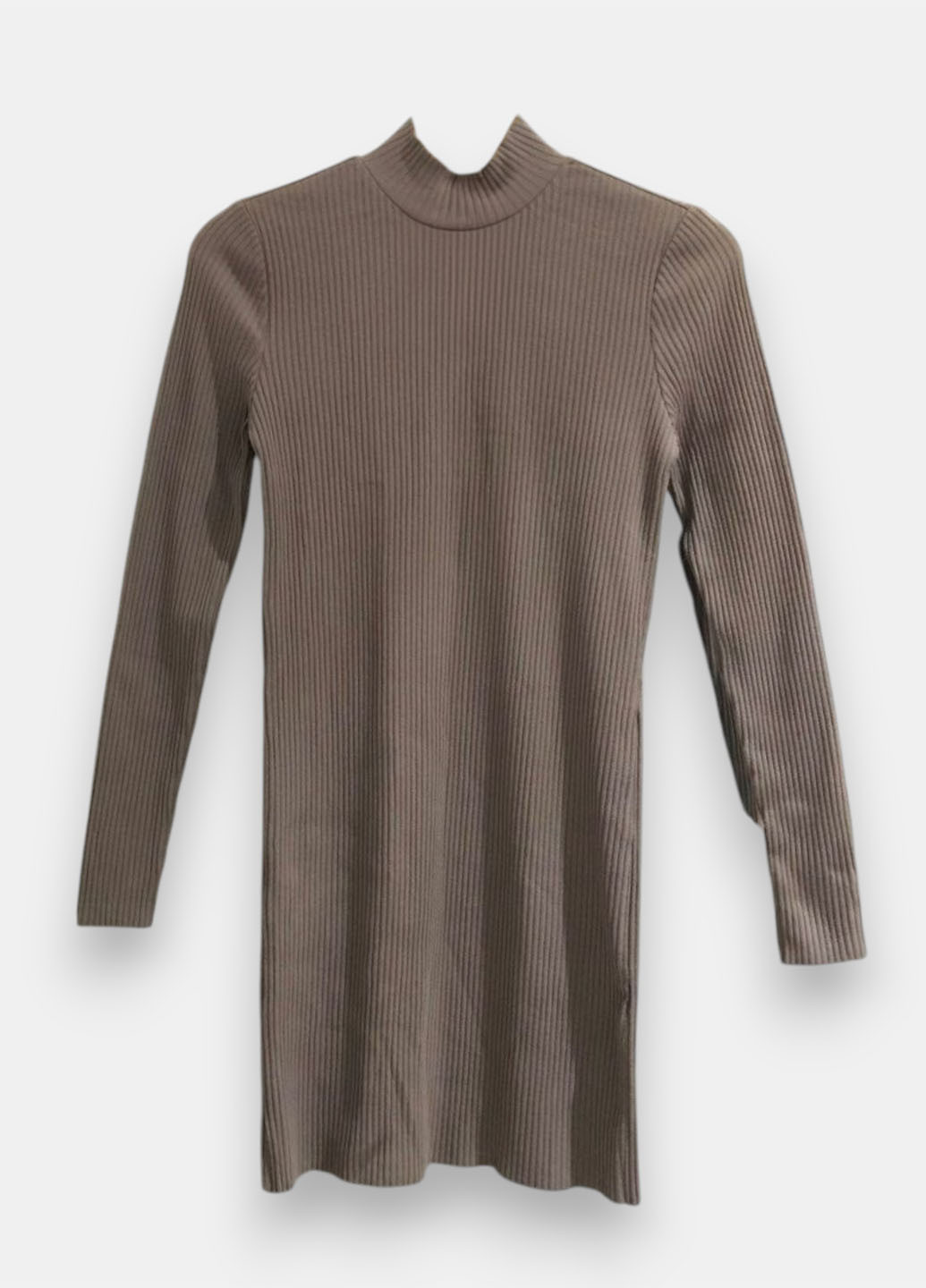Светло-коричневое кэжуал платье платье-водолазка H&M однотонное