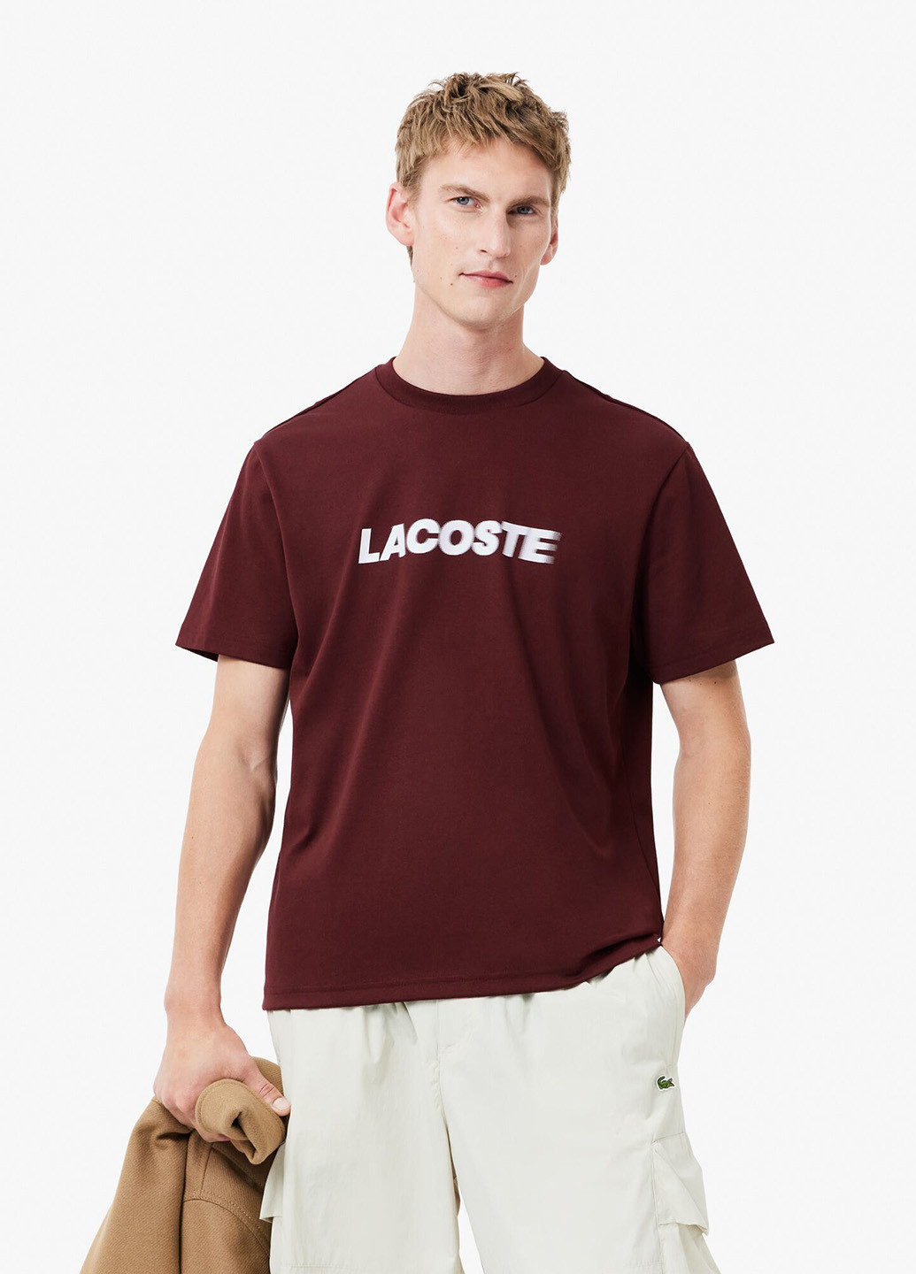 Коричневая футболка Lacoste