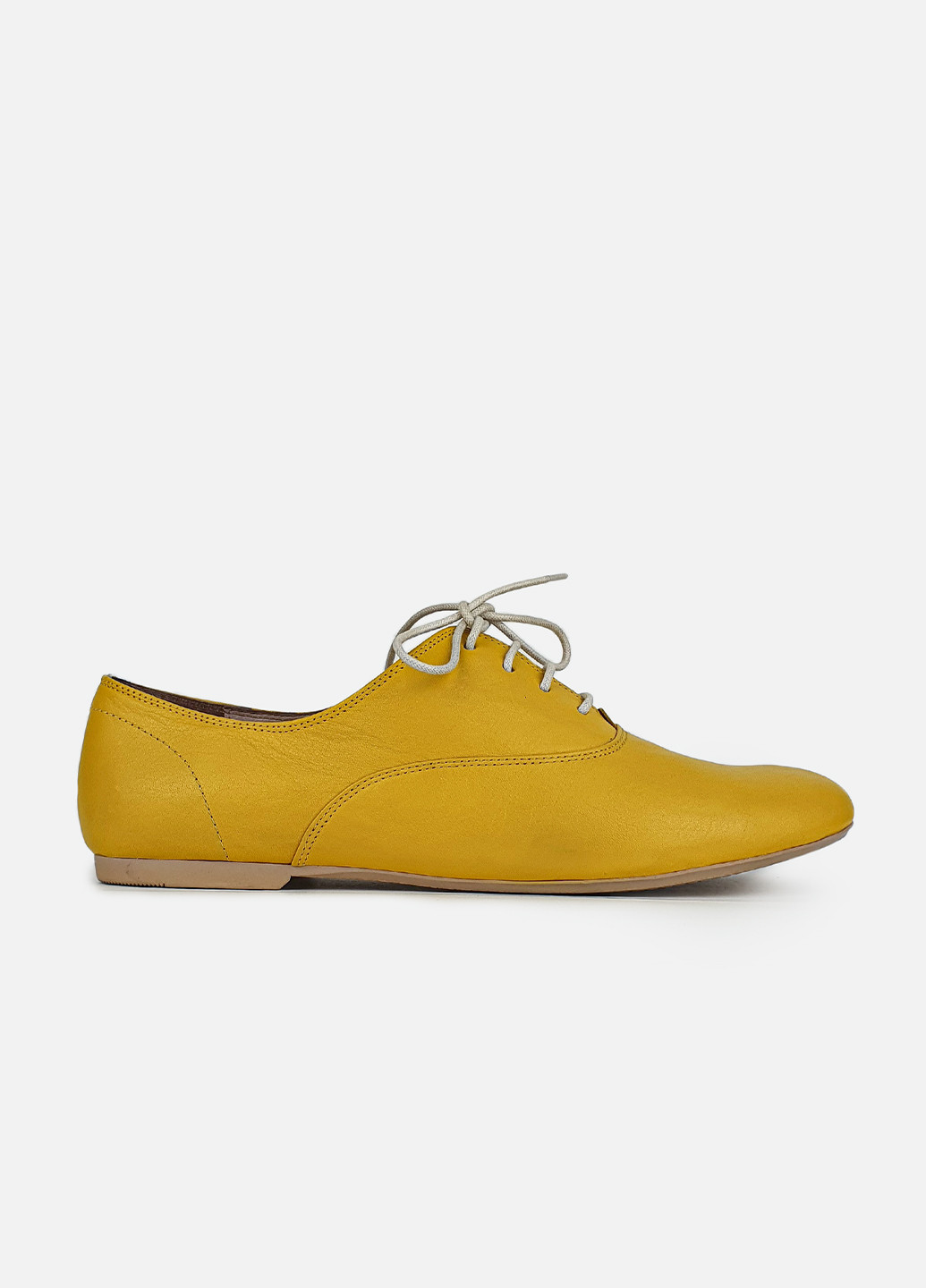 Туфли оксфорды женские желтые кожаные осенние весенние Dino Bigioni