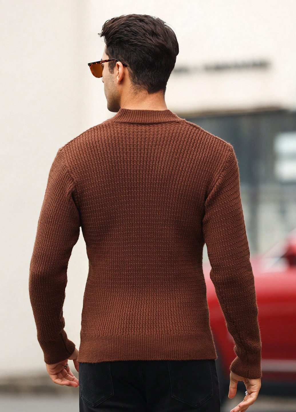 Коричневый демисезонный пуловер пуловер SHEIN