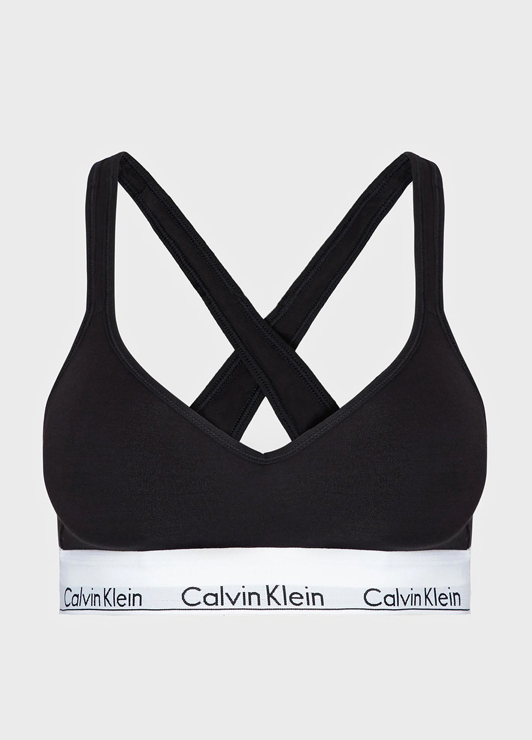 Чёрный топ бюстгальтер Calvin Klein без косточек хлопок