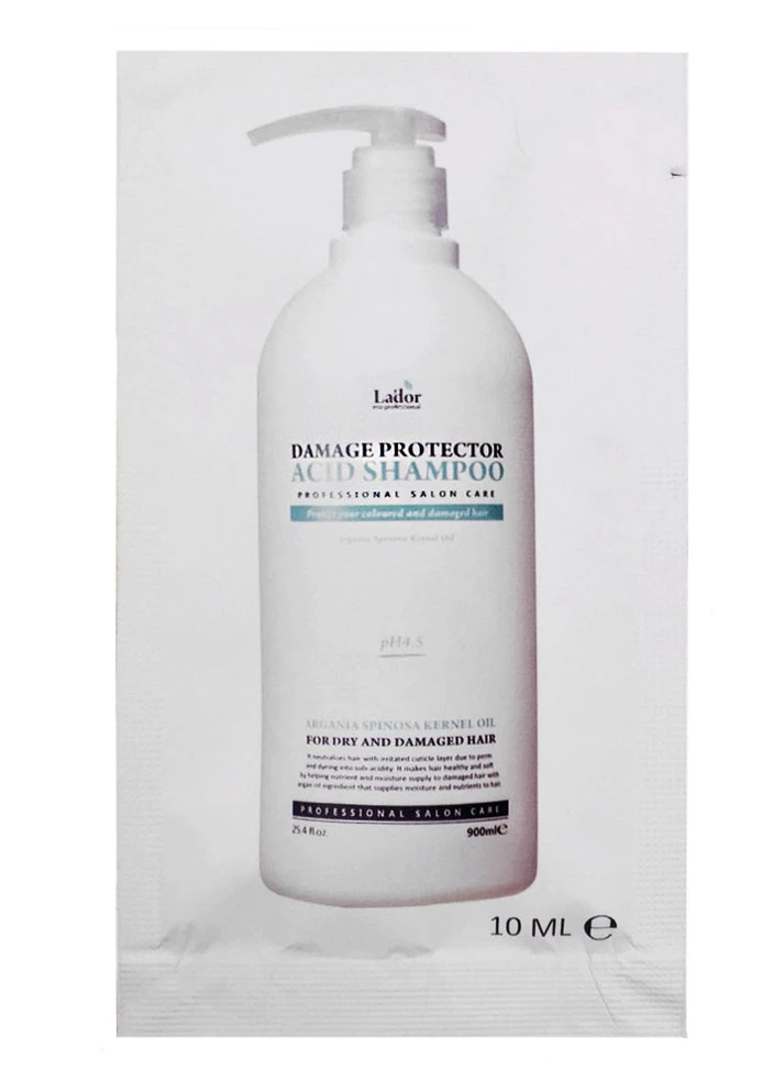 Бесщелочного шампунь для пошкодженого волосся Damage Protector Acid Shampoo Pouch (пробник), 10 мл La'dor (219718952)