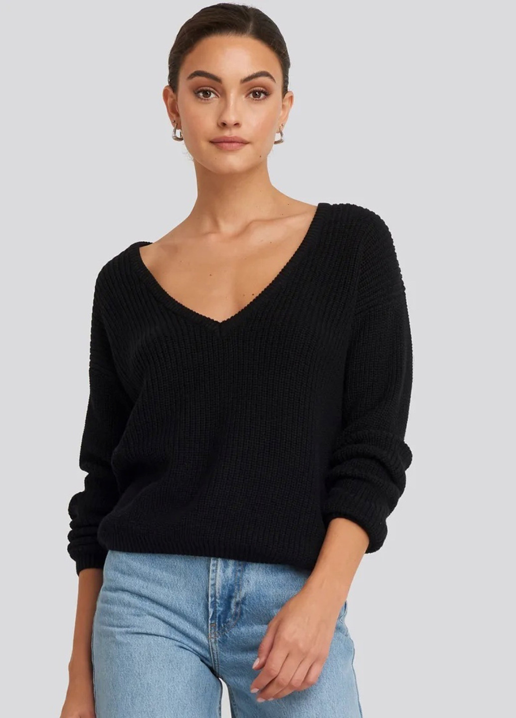 Чорний демісезонний пуловер пуловер NA-KD