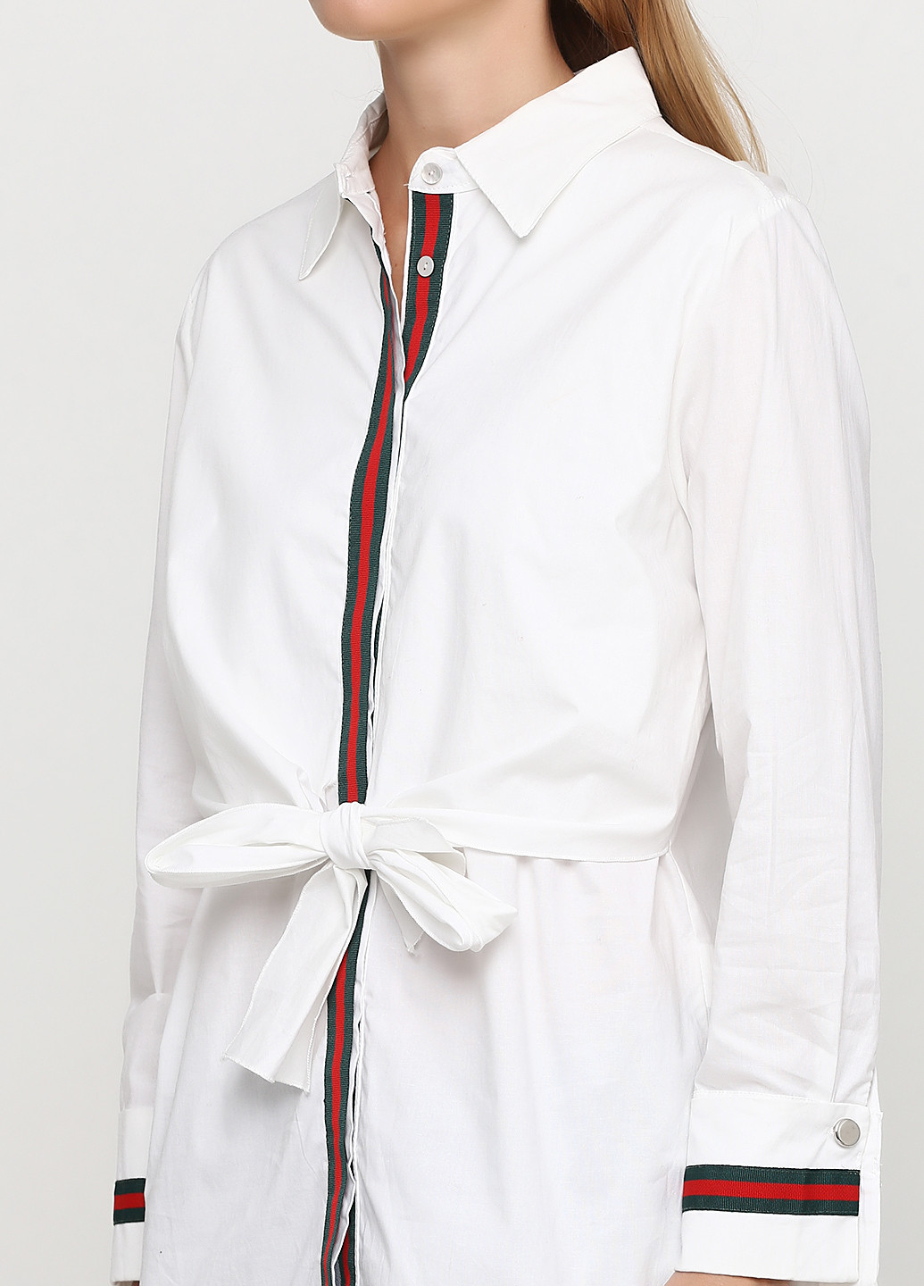 Белая кэжуал рубашка однотонная Miho's