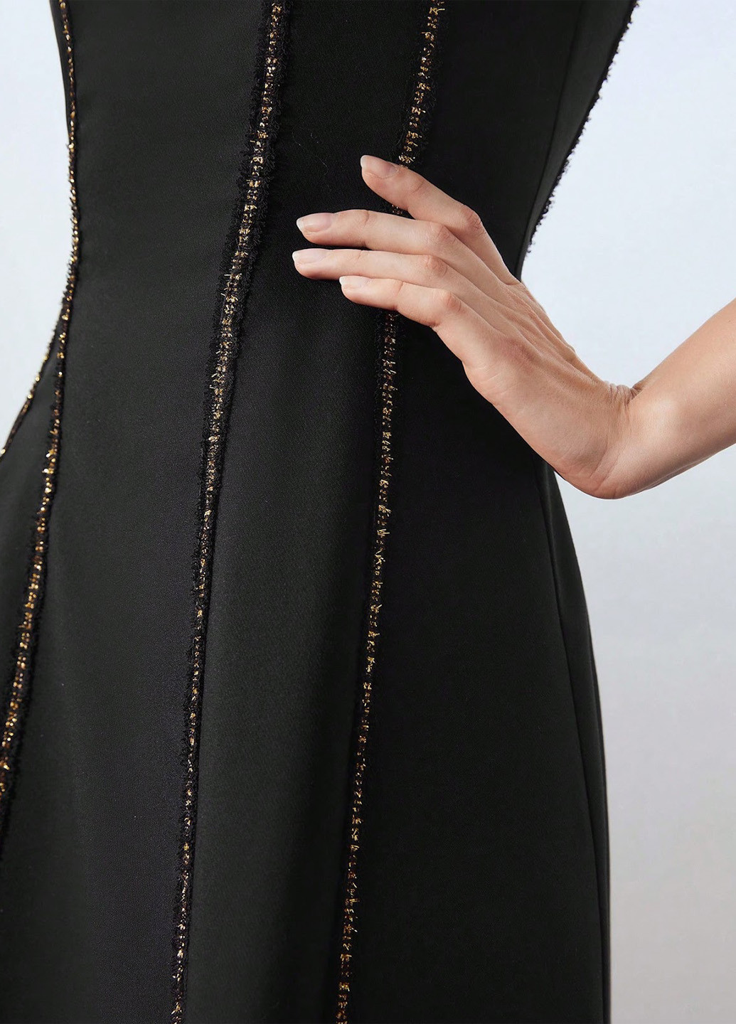 Черное кэжуал платье а-силуэт SHEIN однотонное