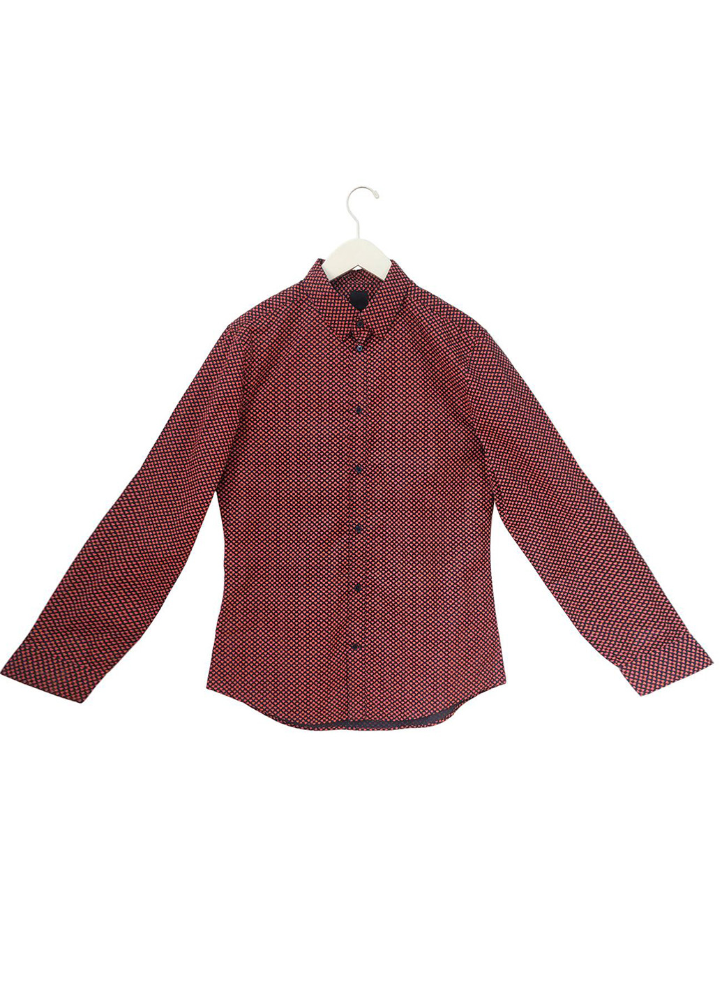 Красная кэжуал рубашка с геометрическим узором H&M