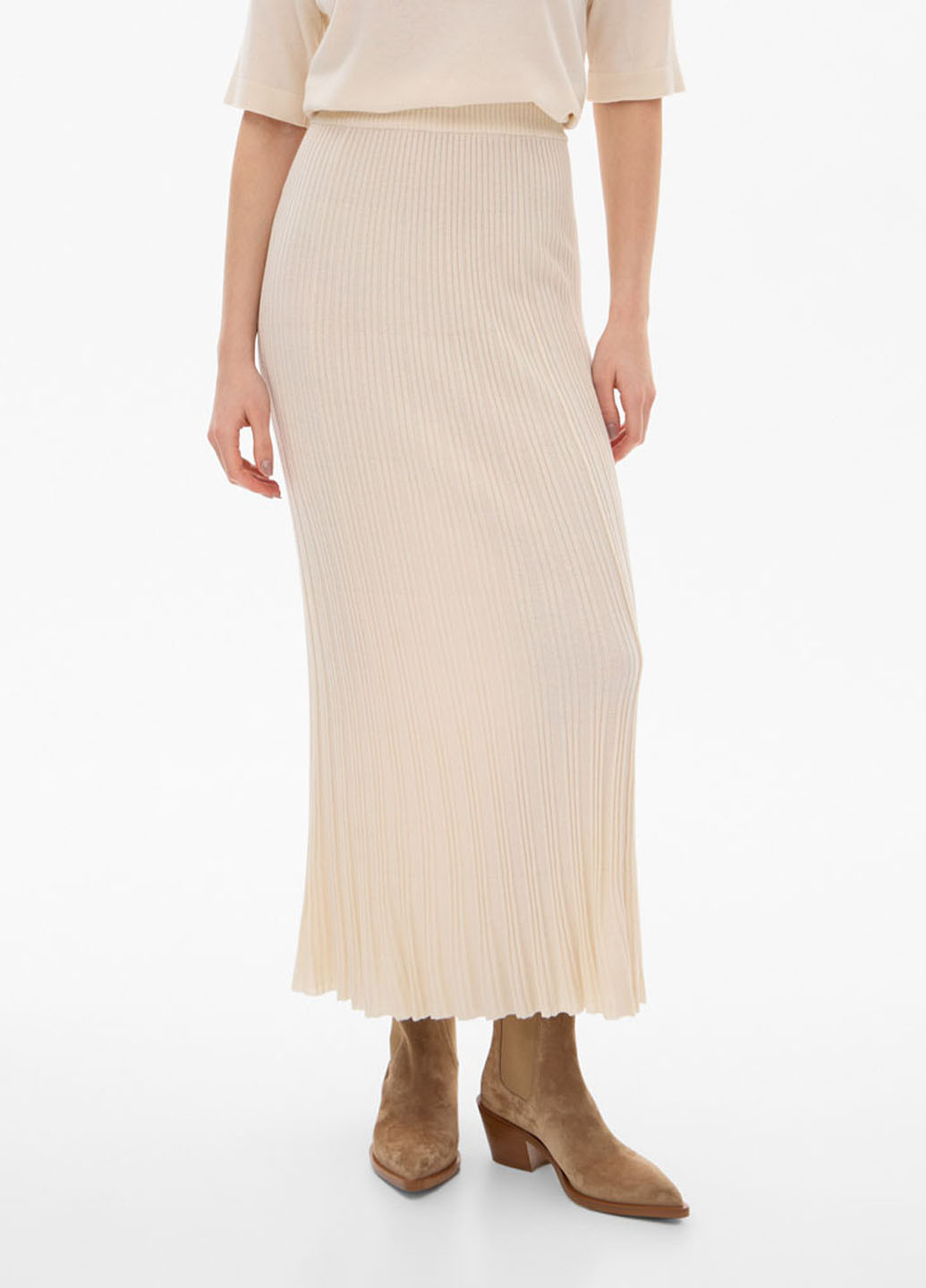 Светло-бежевая кэжуал однотонная юбка Promin