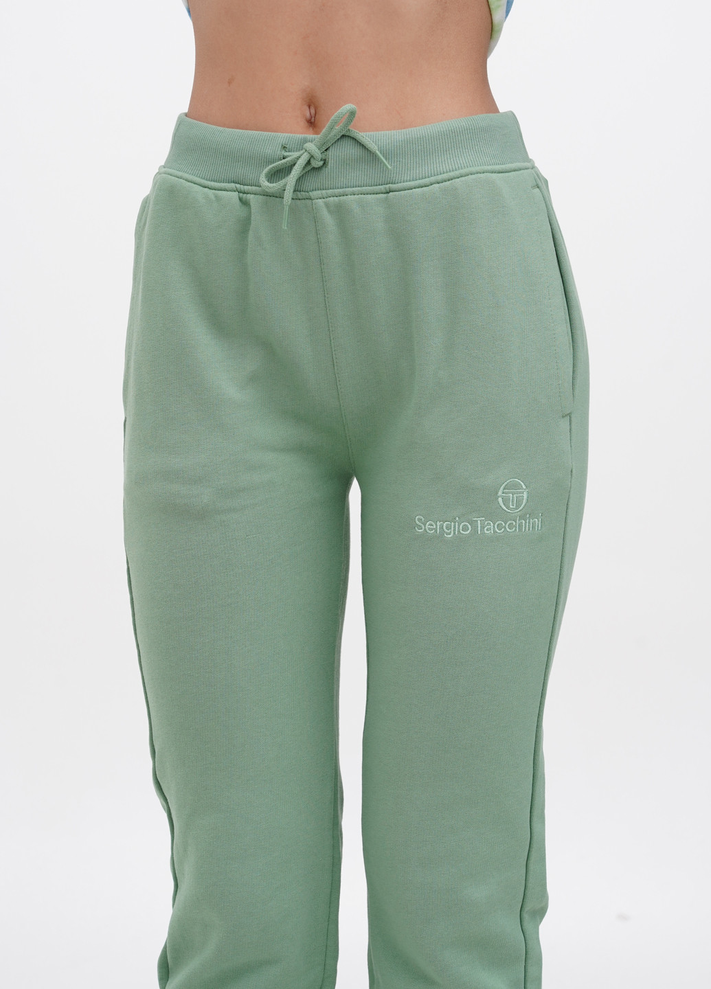 Светло-зеленые спортивные демисезонные джоггеры брюки Sergio Tacchini