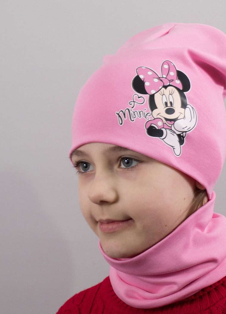 Дитяча шапка з хомутом КАНТА "Minnie" розмір 52-56 рожевий (OC-836) Канта (220180397)