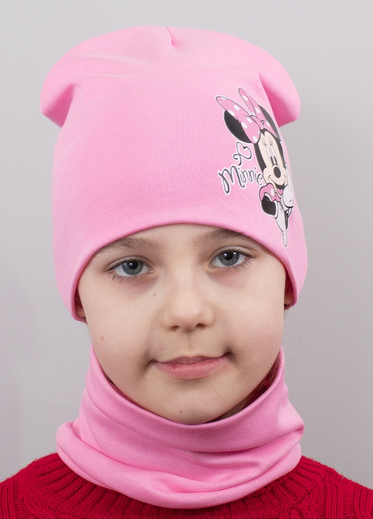 Дитяча шапка з хомутом КАНТА "Minnie" розмір 52-56 рожевий (OC-836) Канта (220180397)