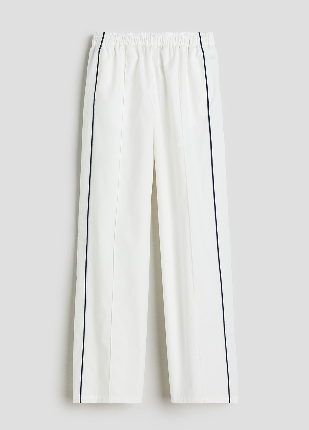 Белые спортивные летние прямые брюки H&M