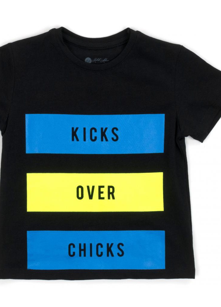 Синій літній костюм десткий футболка з бриджами (m-120-92b-black) H.A