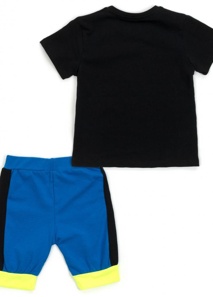Синий летний костюм десткий футболка с бриджами (m-120-92b-black) H.A