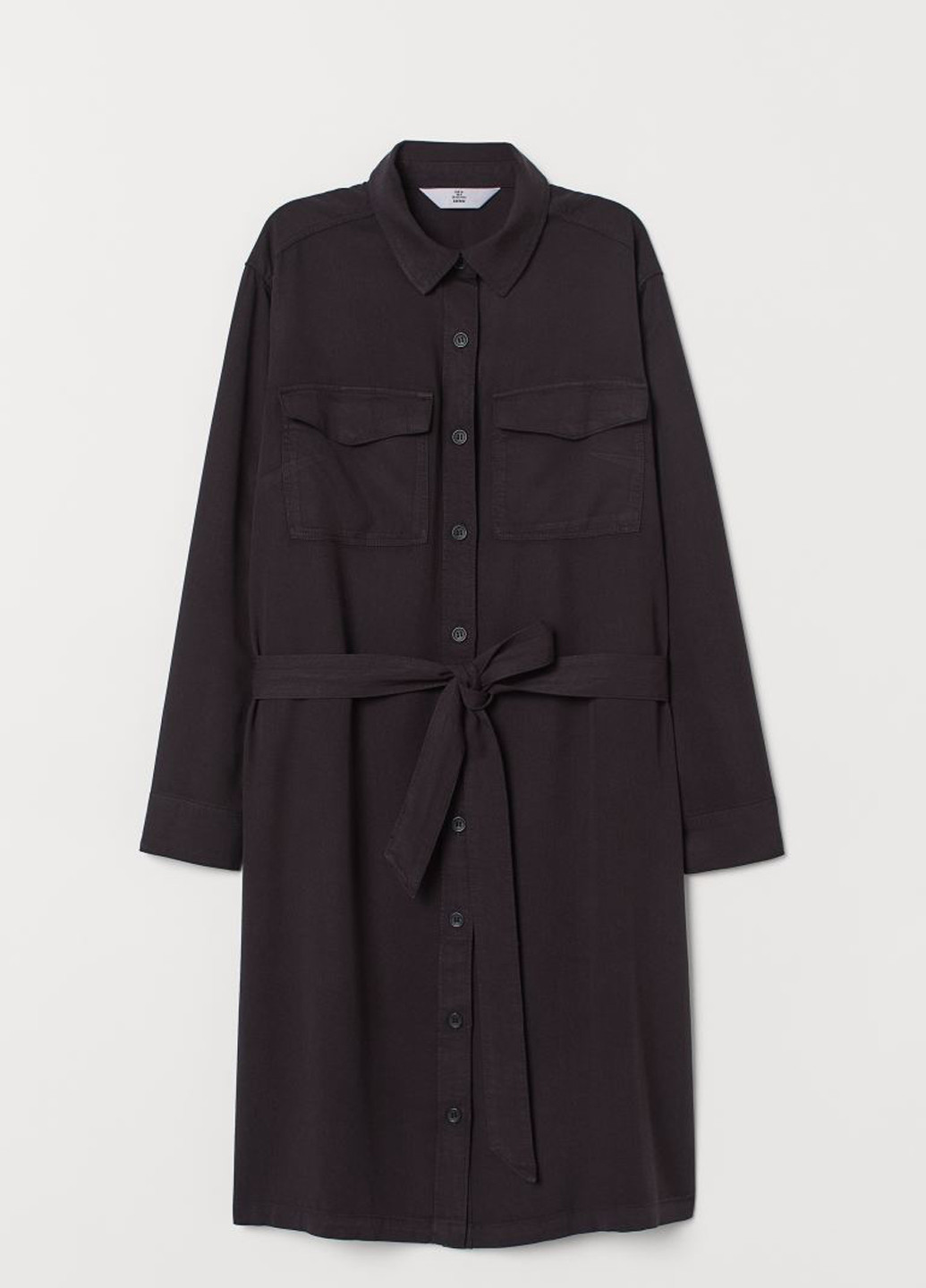 Темно-сіра кежуал сукня сорочка H&M однотонна