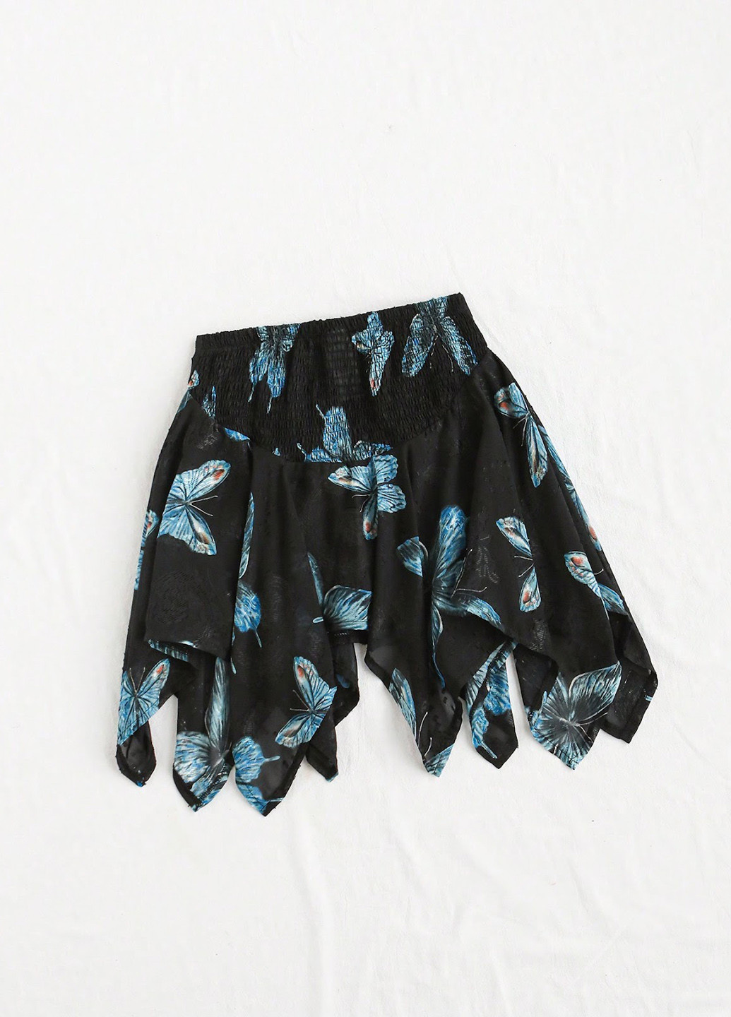Черная кэжуал с рисунком бабочки юбка SHEIN клешированная