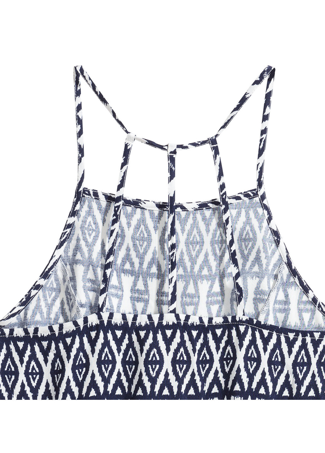Темно-синее кэжуал платье клеш H&M с орнаментом