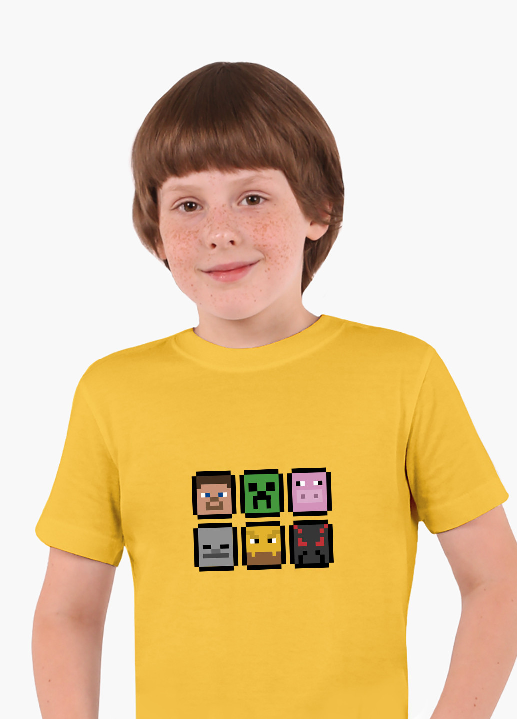 Желтая демисезонная футболка детская майнкрафт (minecraft)(9224-1173) MobiPrint