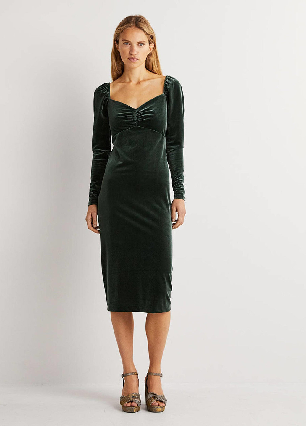 Зеленое кэжуал платье футляр Boden однотонное