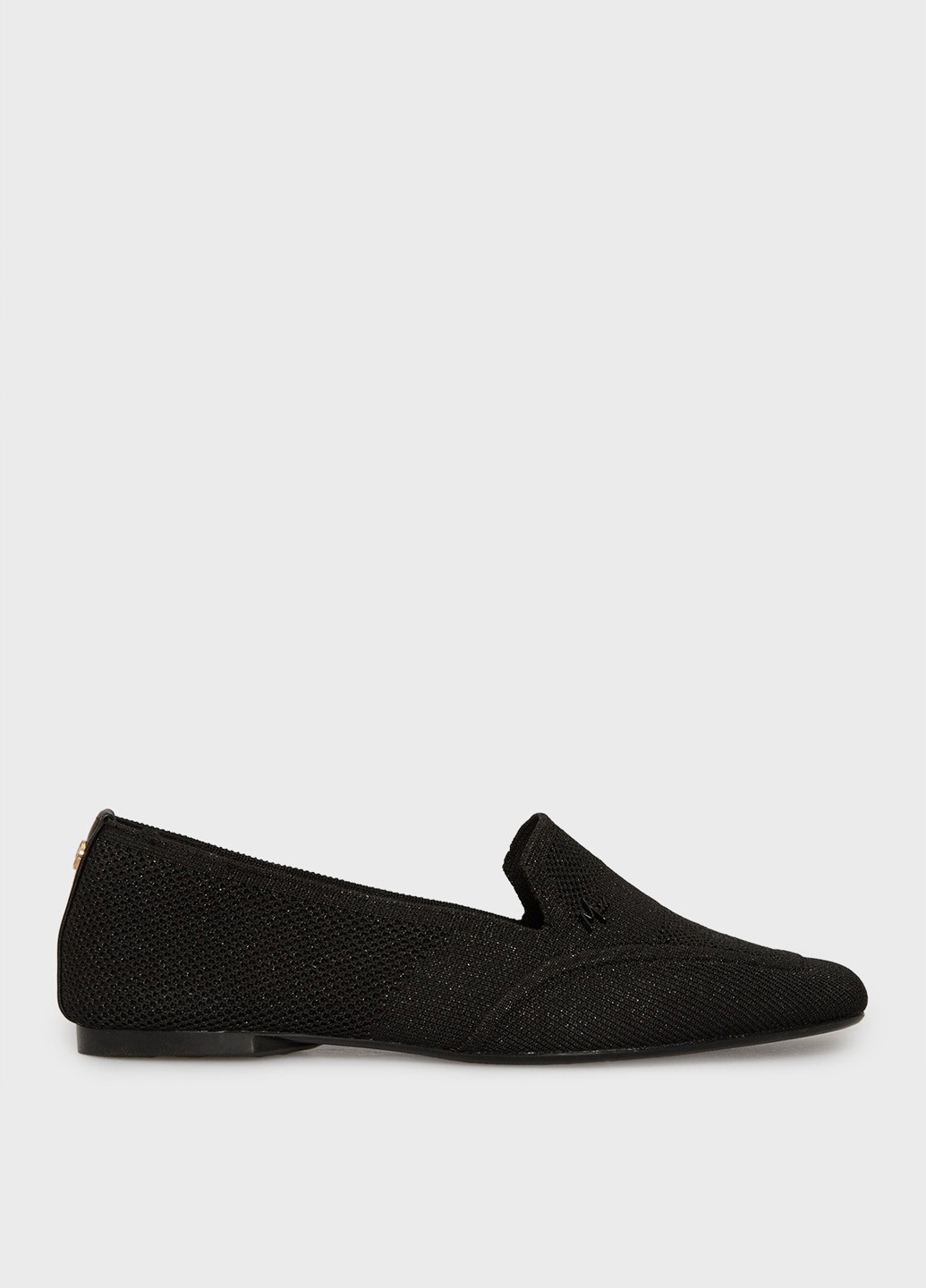 Женские балетки Mexx | чёрные однотонные логотип текстиль (334684317)