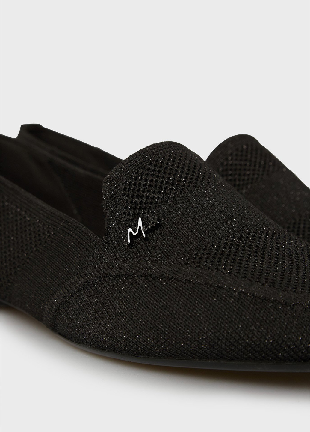 Женские балетки Mexx | чёрные однотонные логотип текстиль (334684317)