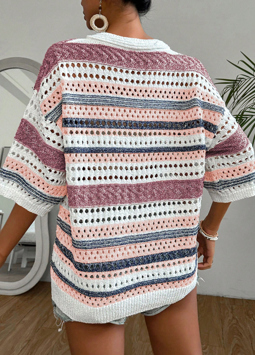 Комбінований літній пуловер пуловер SHEIN