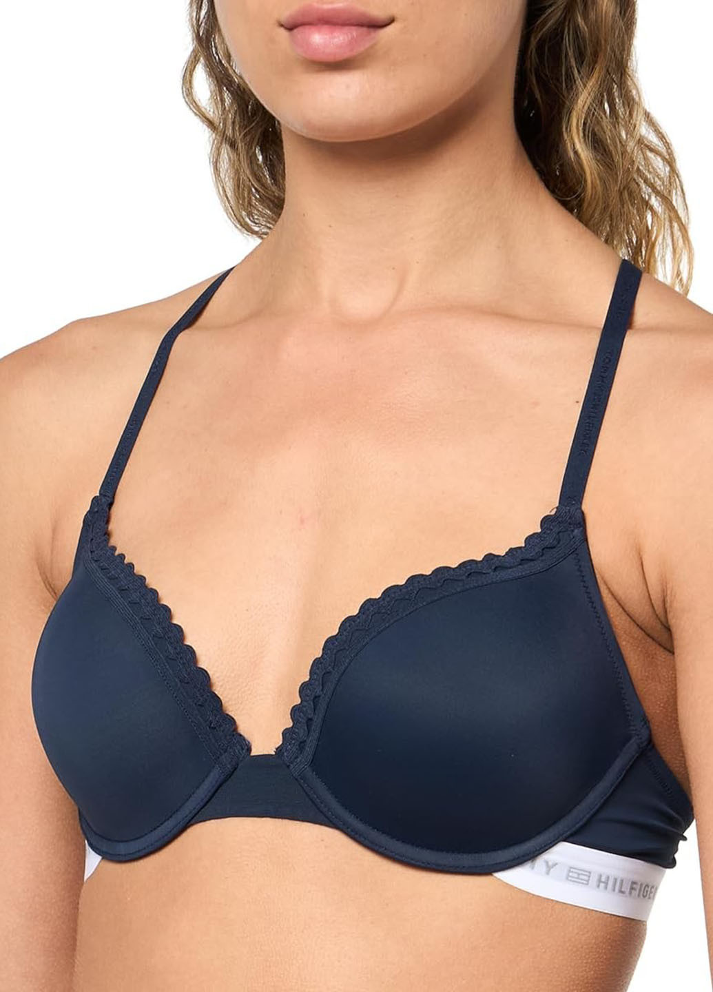Синий бюстгальтер Tommy Hilfiger с косточками нейлон