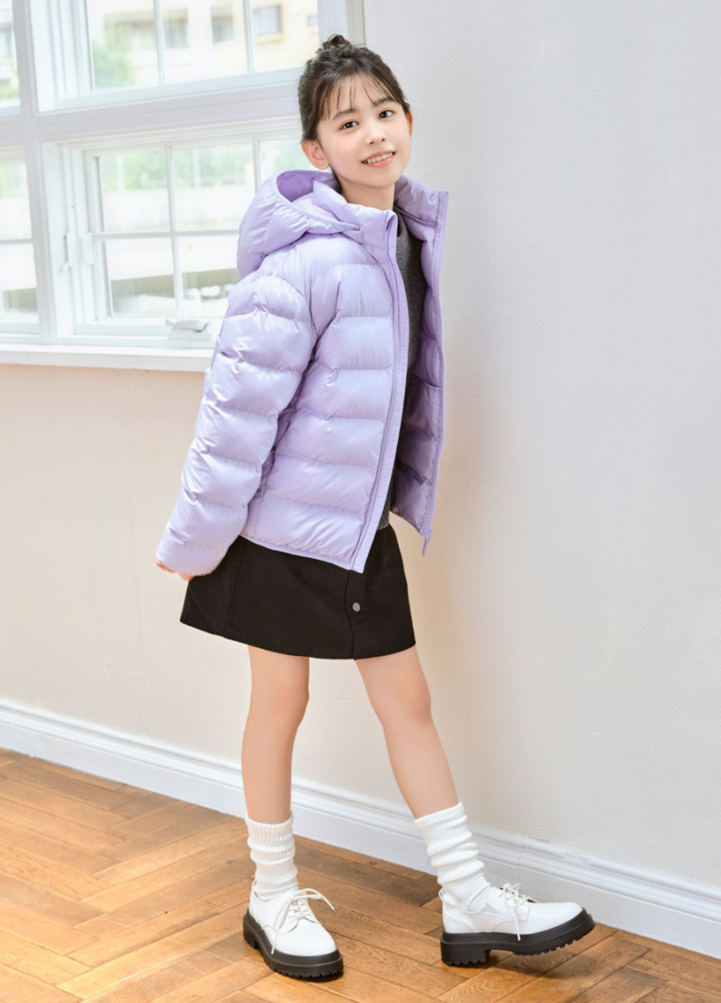 Сиреневая демисезонная куртка Uniqlo