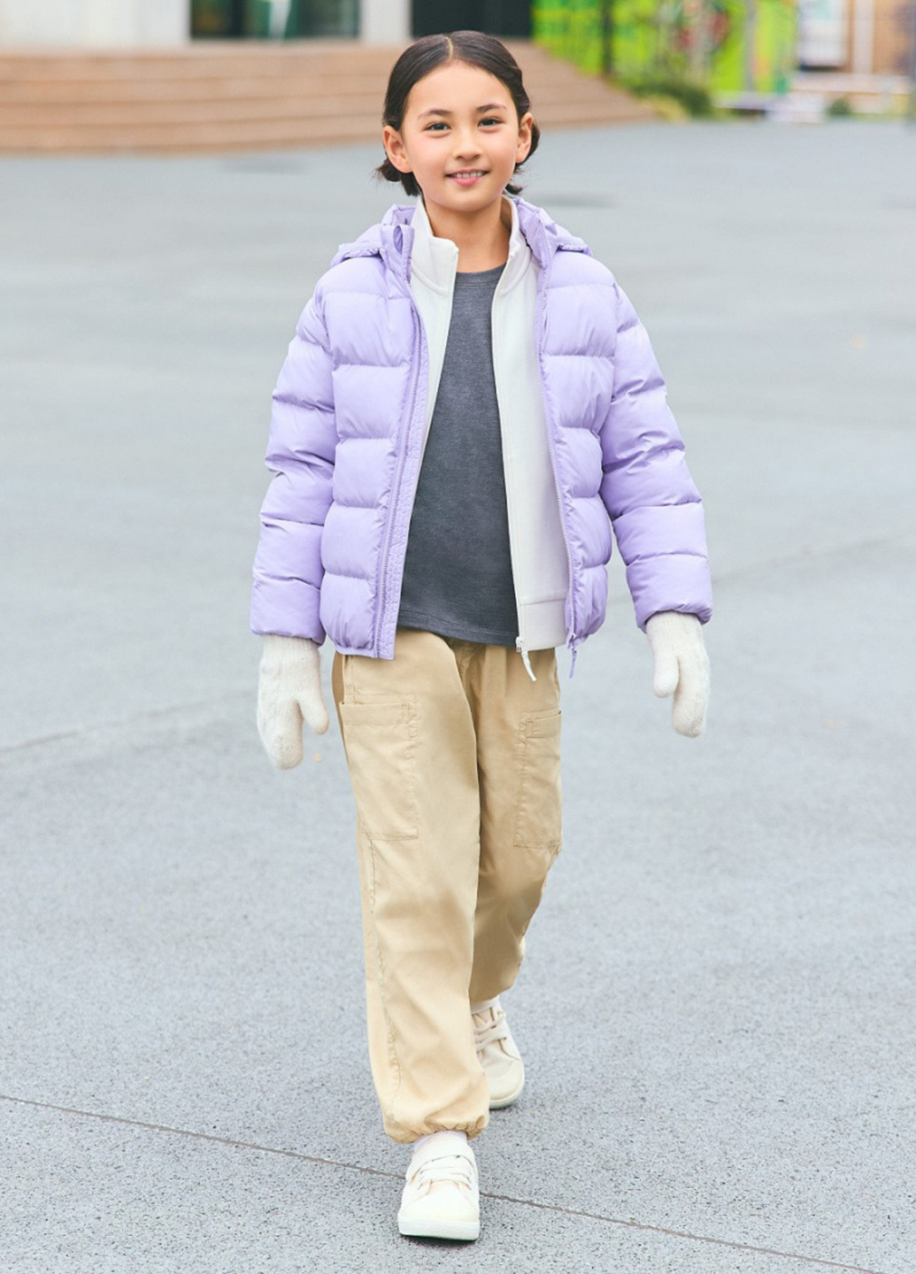 Сиреневая демисезонная куртка Uniqlo