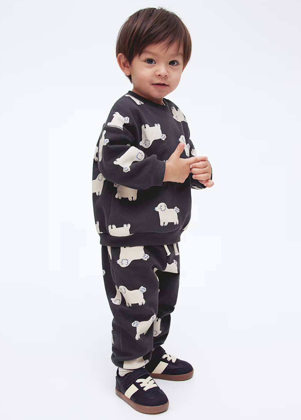 Темно-сірий світшот H&M малюнок без декору (366117140)