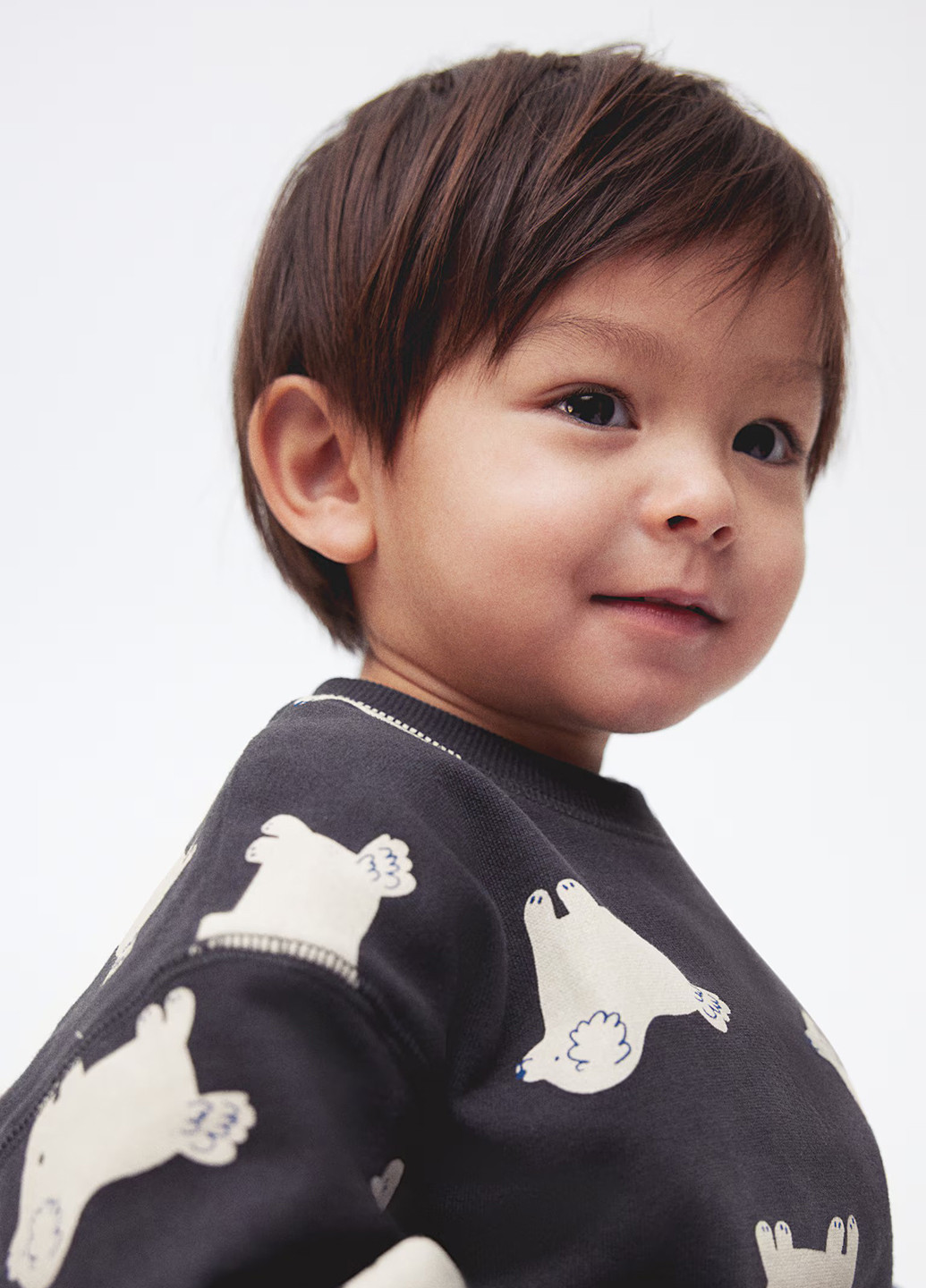 Темно-сірий світшот H&M малюнок без декору (366117140)