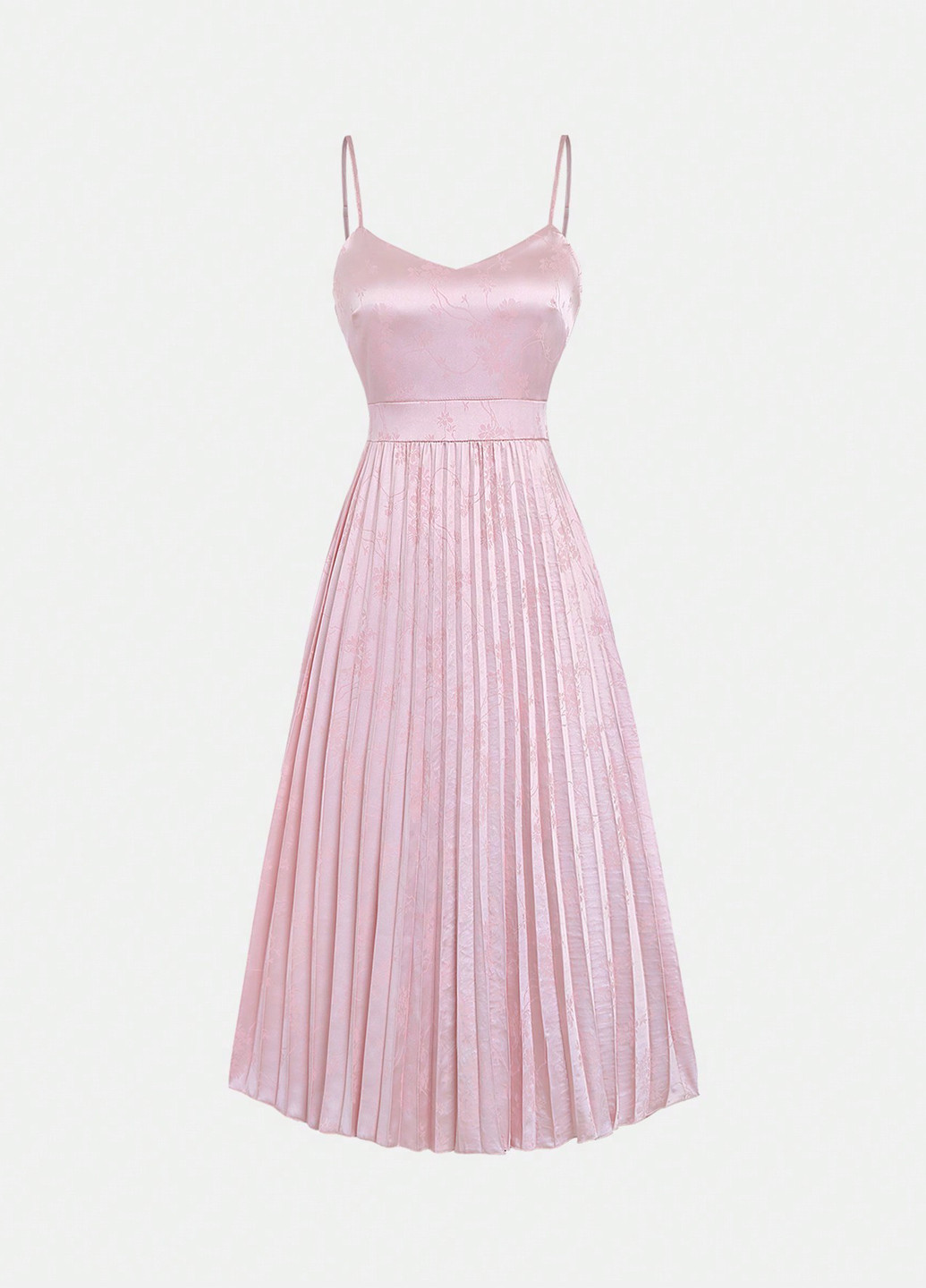 Светло-розовое коктейльное, кэжуал платье клеш, плиссированное SHEIN с цветочным принтом