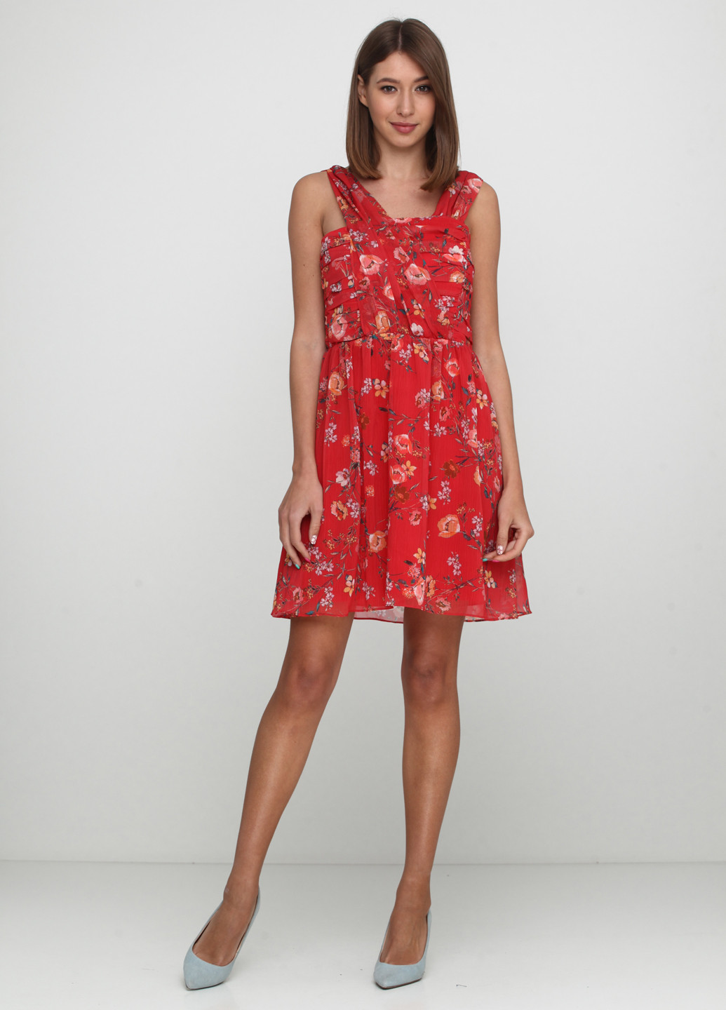 Красное кэжуал платье By Very с цветочным принтом