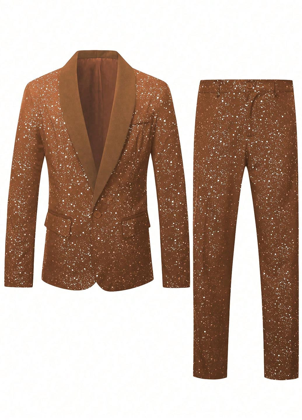 Коричневый демисезонный костюм (пиджак, брюки) брючный SHEIN