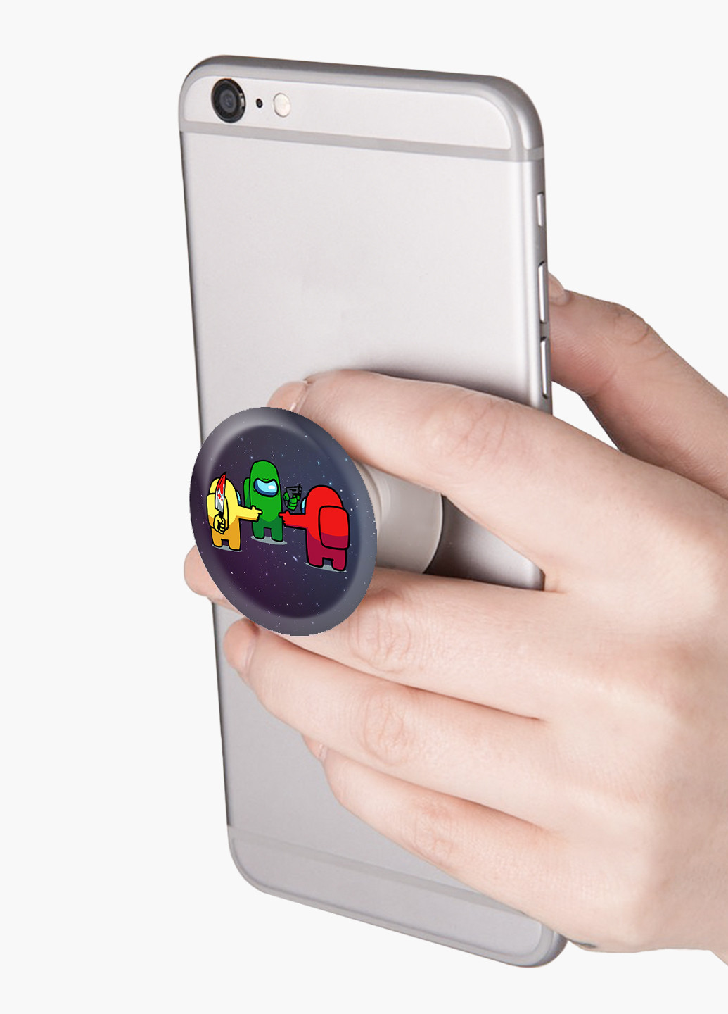 Попсокет (Popsockets) тримач для смартфону Амонг Ас (Among Us) (8754-2425) Чорний MobiPrint (216836564)