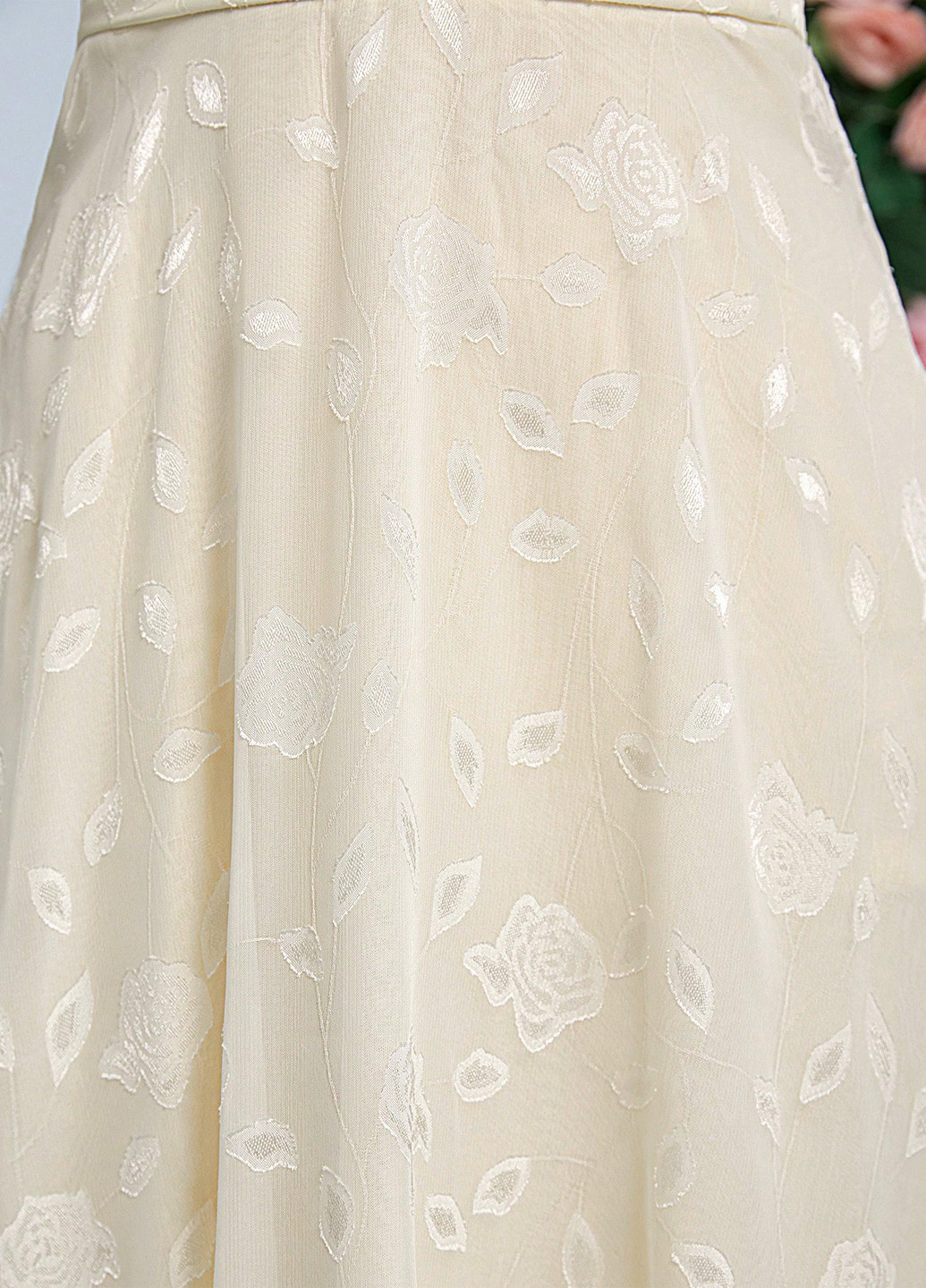 Бежевое вечернее платье а-силуэт SHEIN однотонное