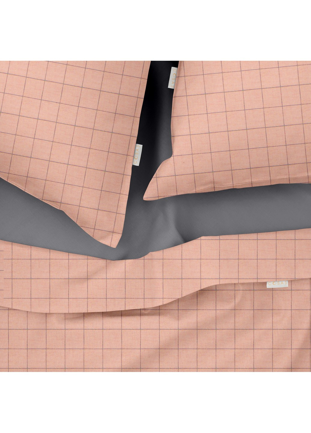 Комплект евро постельного белья на резинке Cell Ashrose Graphite 200х220 см (4822052082928) Cosas (252029578)