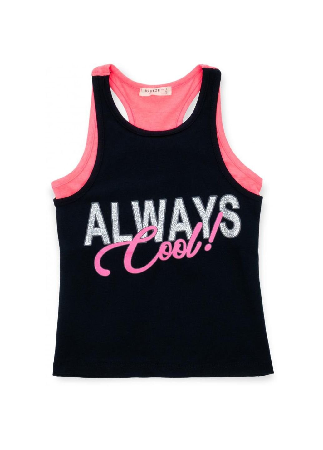 Темно-синяя летняя футболка детская майка "cool" (15730-128g-blue) Breeze